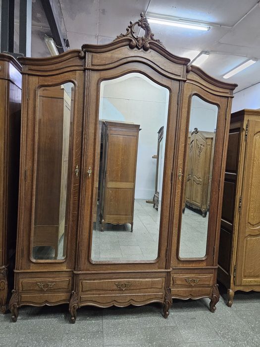 Stara dębowa szafa Ludwikowska Rocaille Francja /