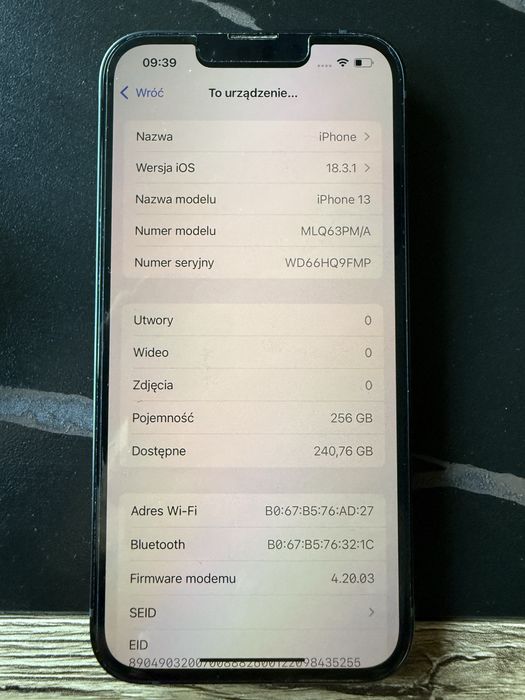 Iphone 13 256 GB 87% bateria