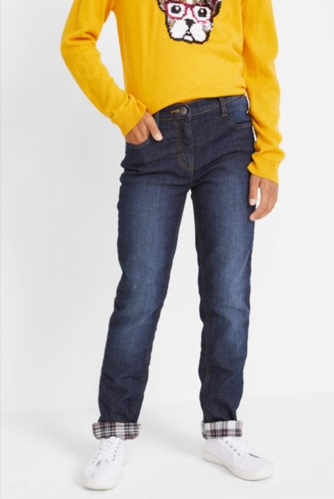 B.P.C spodnie jeansowe dziewczęce młodzieżowe ocieplane ^134