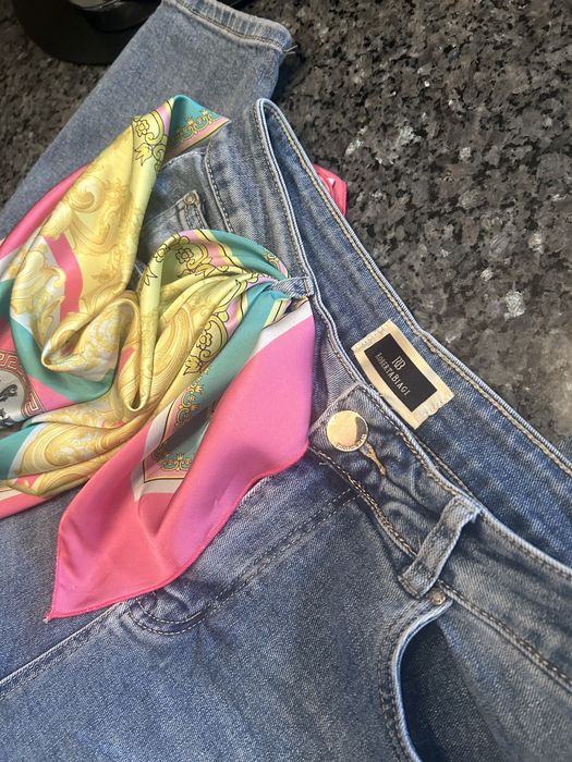 Spodnie jeans Roberta Biagi z mega apaszką r.44/L