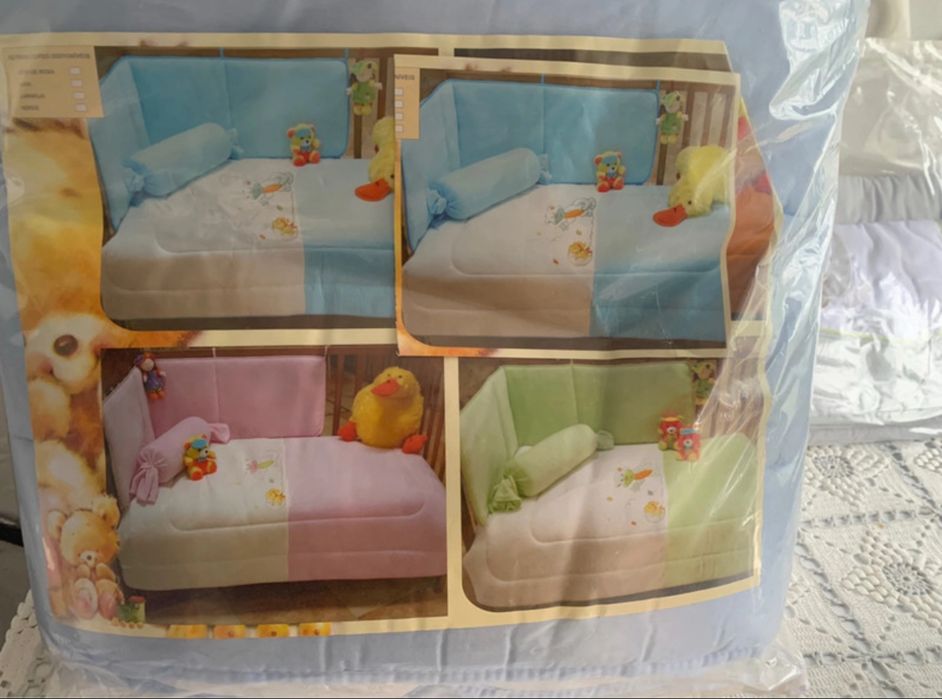 Edredão + resguardo bebé cama de grades / berço