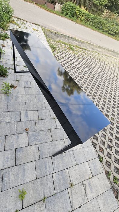 Biurko konsola IKEA Besta Burs czarny lakier połysk