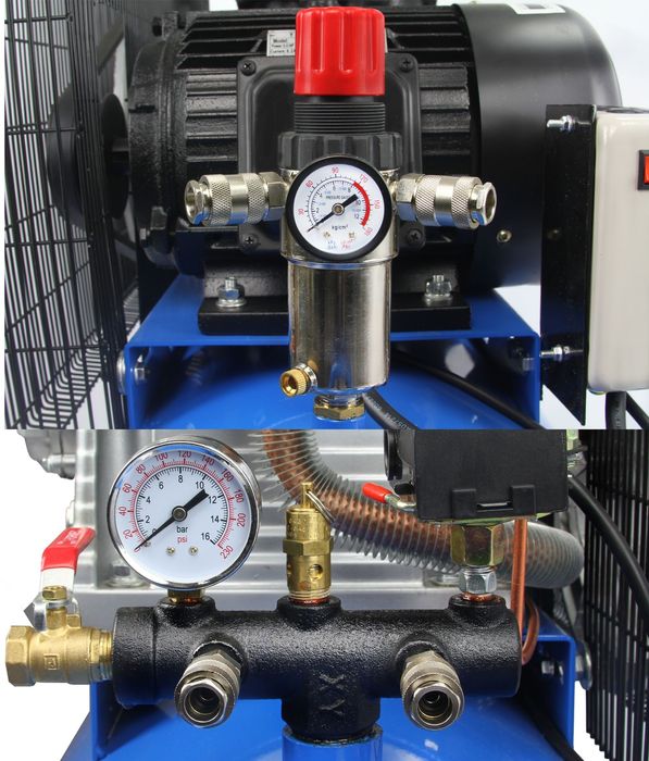 Kompresor olejowy 200l 860l/min +regulator z odwadniaczem