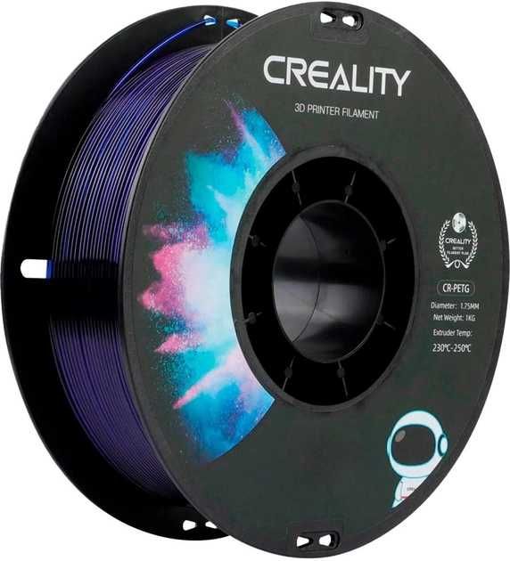 PETG пластик Creality для 3D принтера 1.75 мм 1 кг Прозорий синій
