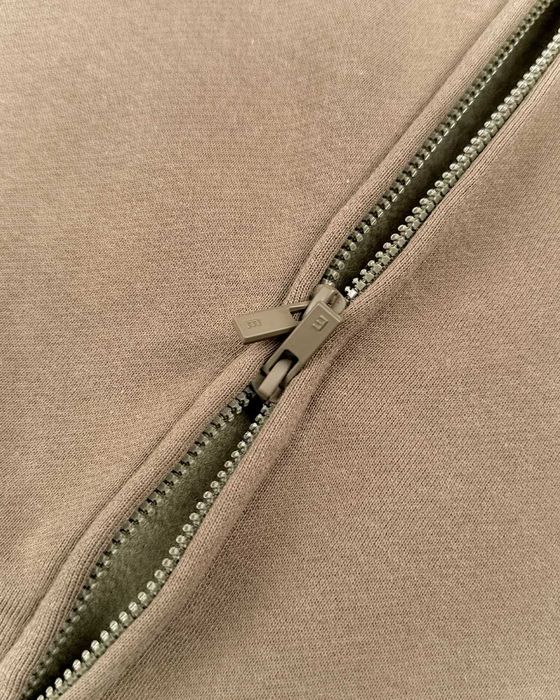 Худі Fear Of God Essentials Logo-Flocked Zip-Up Hoodie Tobacco