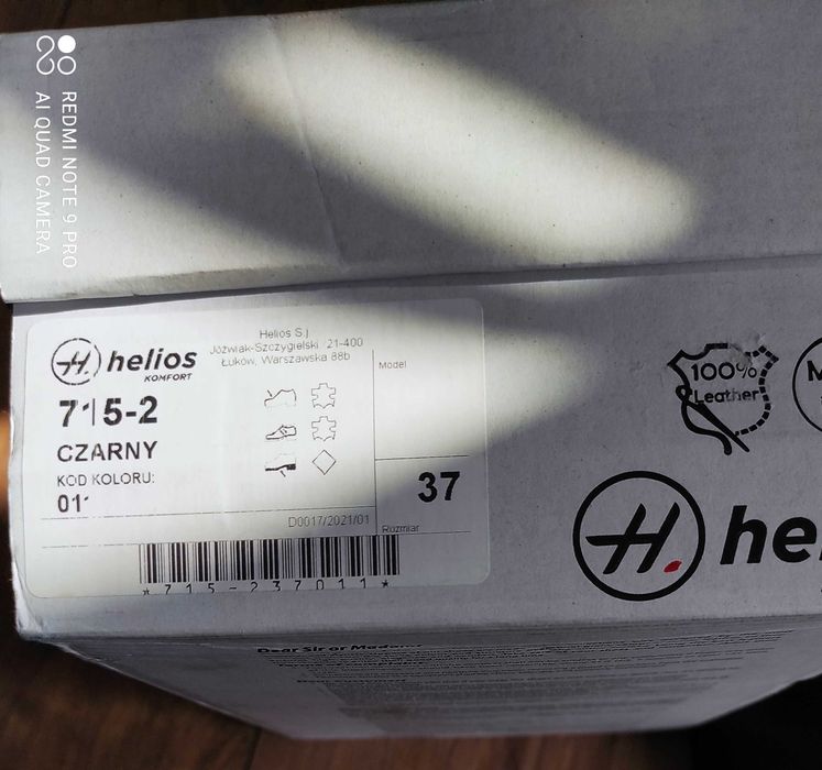 Skórzane półbuciki marki Helios