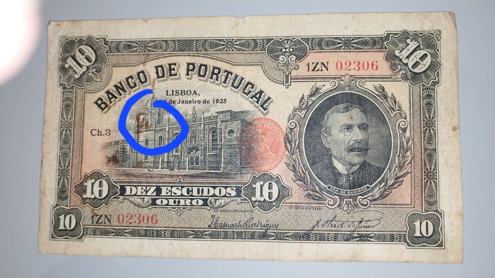 Nota 10 escudos ouro 1925