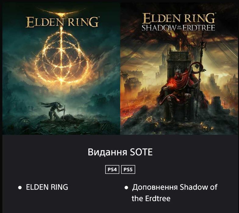 Elden Ring Shadow Of The Erdtree Edition PS4/PS5 Акаунт