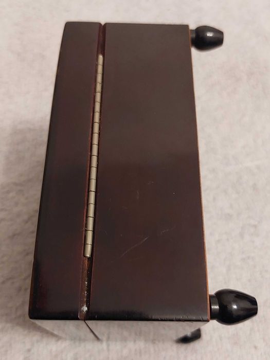 vintage szkatułka, puzderko z pozytywką, intarsja UNIKAT!