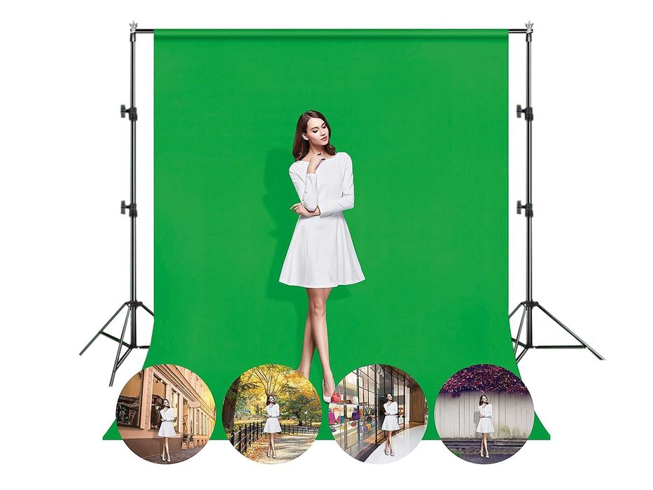 Fundo verde de pano para estúdio de vídeo (Chroma key) 2x3 metros