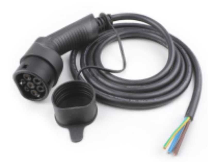 CABO PARA WALLBOX MONOFÁSICA, COM FICHA TIPO 2 - 1F+N +T 32A 5METROS