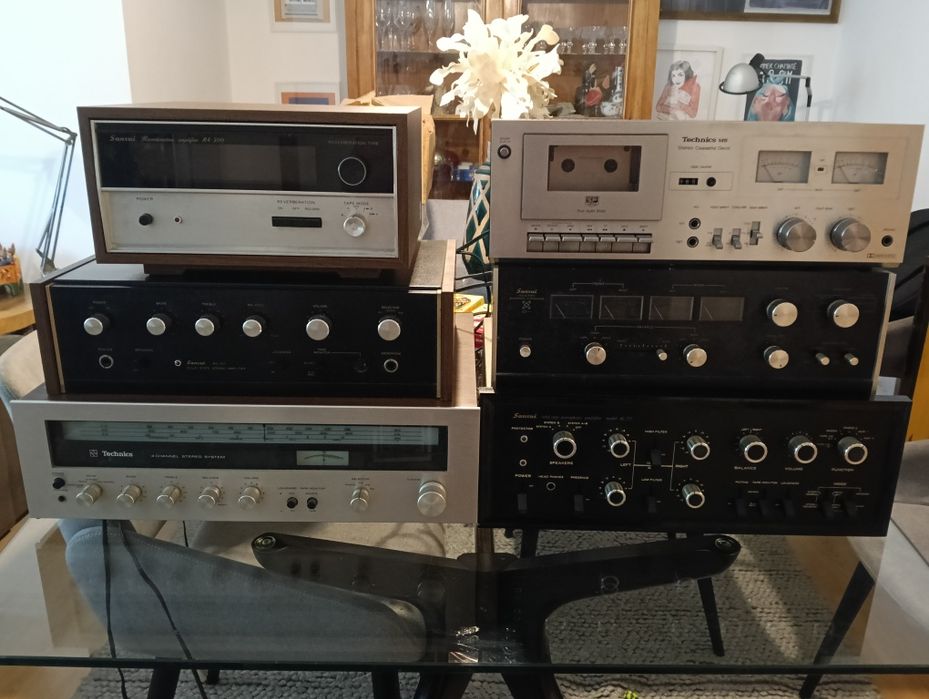 Amplificadores K7 Reverb Sansui e Technics