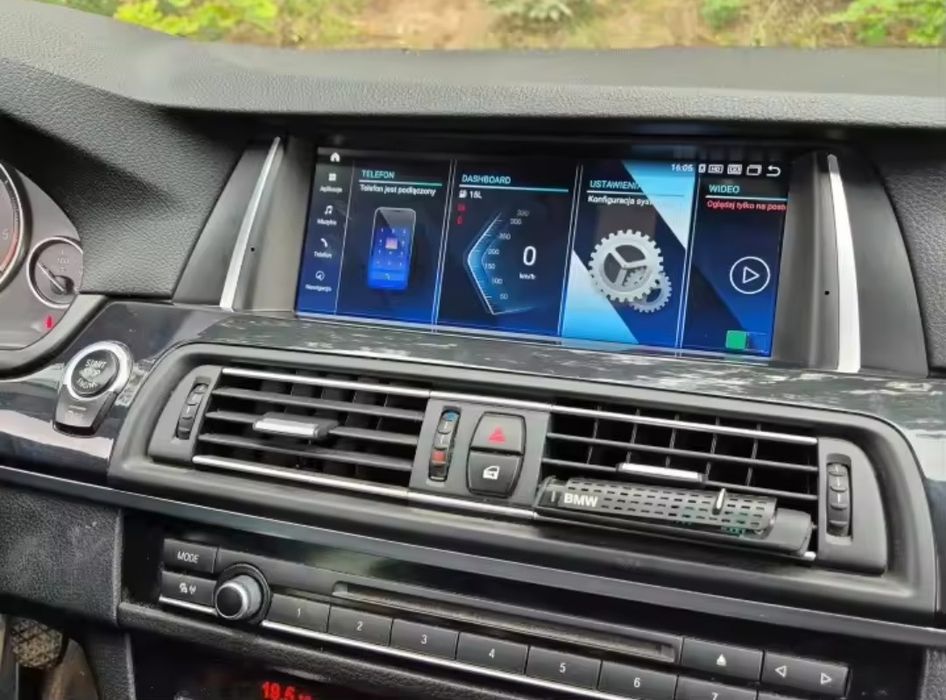 Rádio Android 14 com GPS BMW F10 F11 (Novo)