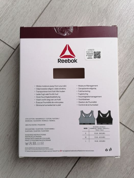Reebok komplet 2 biustonoszy sportowych