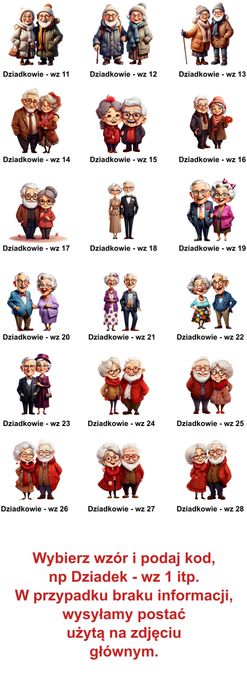 Drzewo bonsai mech 3D stojące Dzień Babci Dziadka postać UV dow tekst