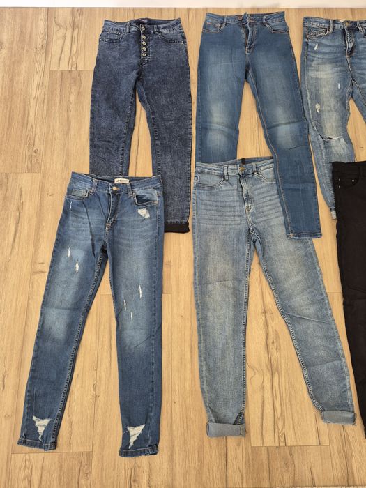 Paczka jeansy spodnie zara bershka stradivarius levis