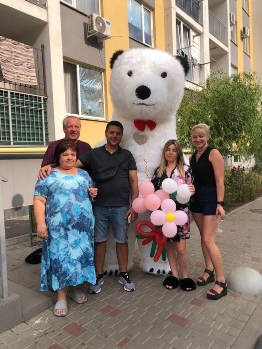 Пневмокостюм белого медведя  надувной костюм мишки костюм  стриптизера