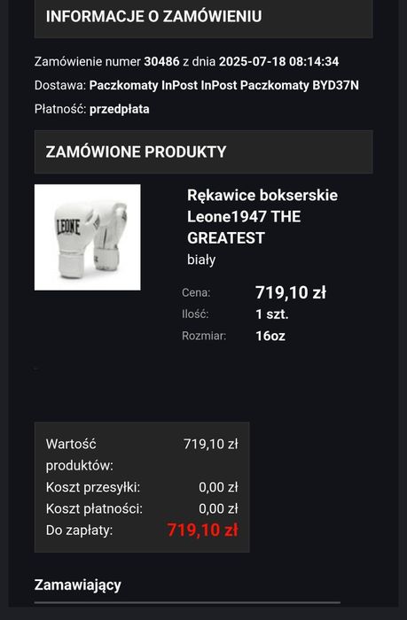 Rekawice bokserskie Leone1947 THE GREATEST 16 oz