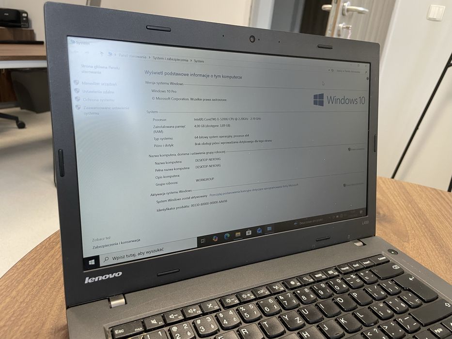 Laptop Lenovo L450 i5 5200U 4/128 Windows  10 Pro