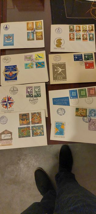 Filatelia - Centenas de sobrescritos primeiro dia em excelente estado