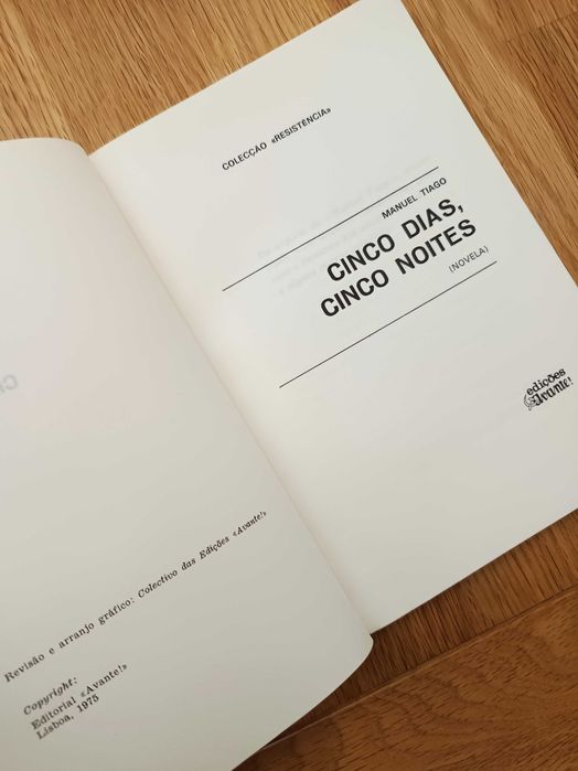 Cinco dias, cinco noites - Manuel Tiago (1ª edição)