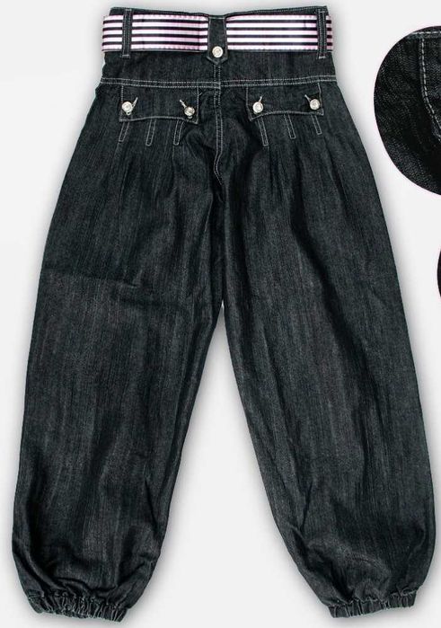 Spodnie jeansowe pumpy dziewczęce 140-146 nowe