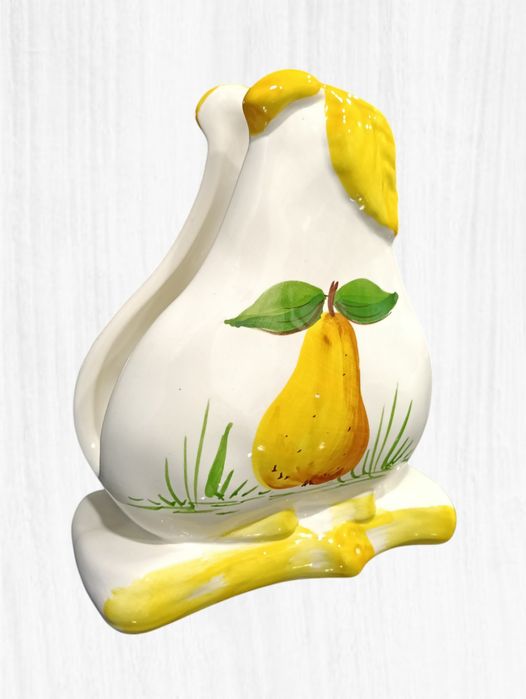 Porta-guardanapos em cerâmica pintada à mão, Decuti Lar