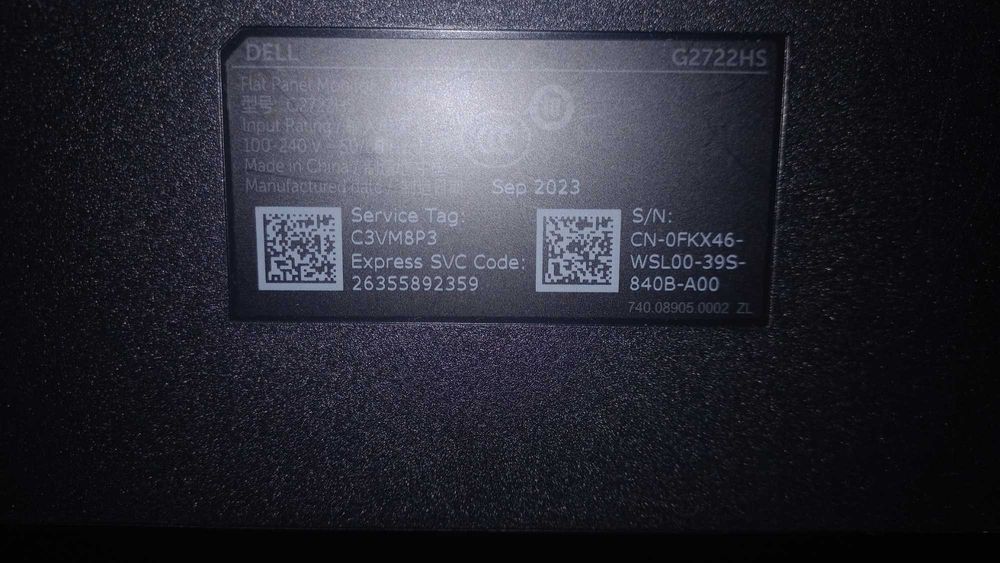 Monitor Dell uszkodzony