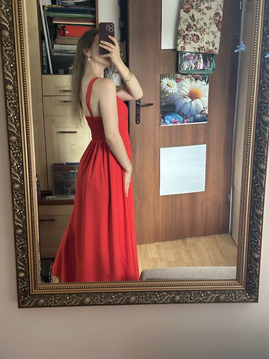 Czerwona sukienka maxi XS/S/M
