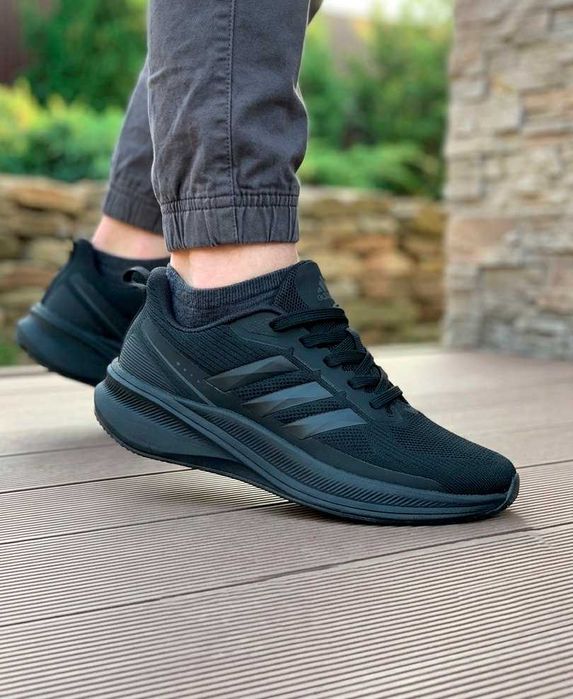 Чоловічі літні кросівки Adidas Runfalcon 3.0 - Адідас Ранфалкон легкі, дихаючі, чорні