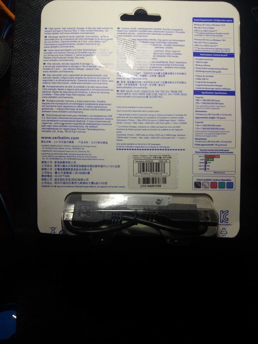 Жесткий диск Verbatim Store n Go 1TB 53023 2.5" USB 3.0 Ext