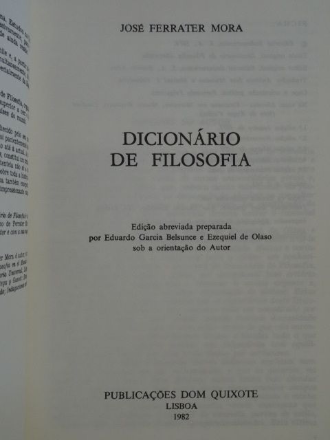 Dicionário de Filosofia de José Ferrater Mora