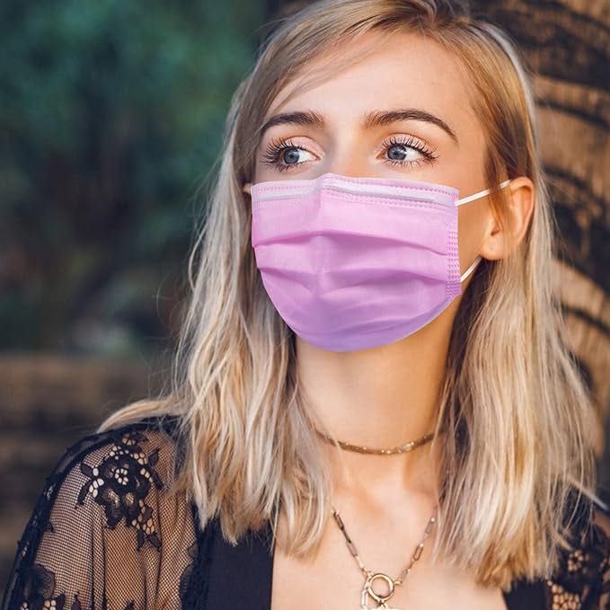 50 sztuk jednorazowych, 3-warstwowych masek dla dorosłych