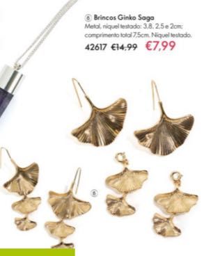 Brincos Dourados Saga Gingko NOVOS