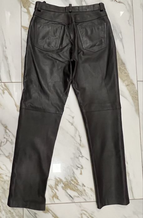 Шкіряні шоколадні брюки