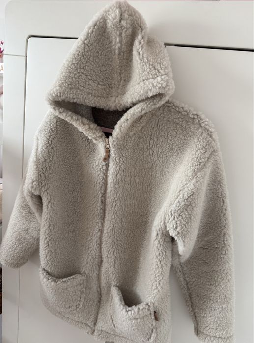 Kurtka wełniana Zaffiro wełna w runie damska wiosna Zoya baranek Nevada S Beige