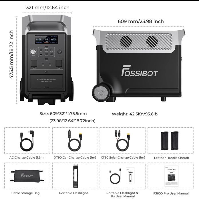 Зарядна станція Fossibot F3600 Pro (3840Wh / 3600W) LiFePO4 — Нові, в наявності