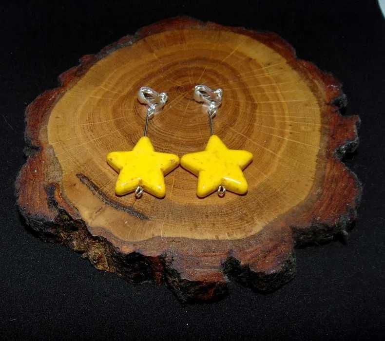 Żółte gwiazdki klipsy