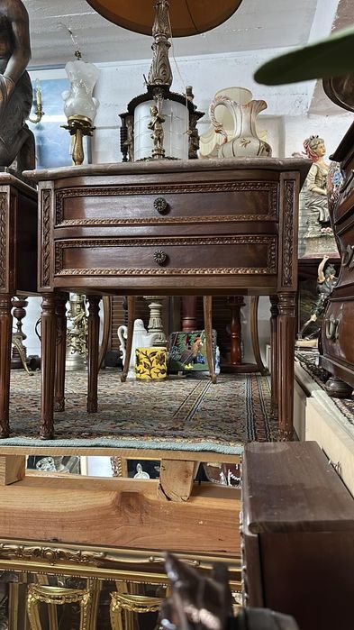 Mesa de cabeceira madeira e pedra