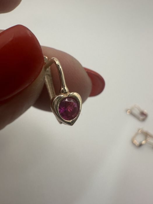 Сережки дитячі 1.3г, 1.26, 1.21, Червоне золото 585 проби