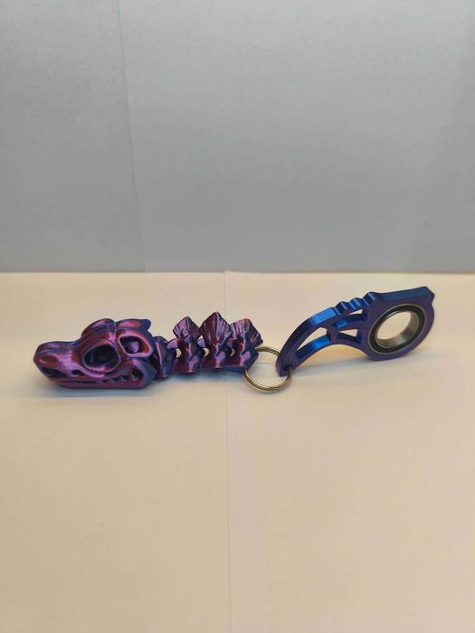 Keyrambit ze smokiem w koloże niebiesko-rużowym