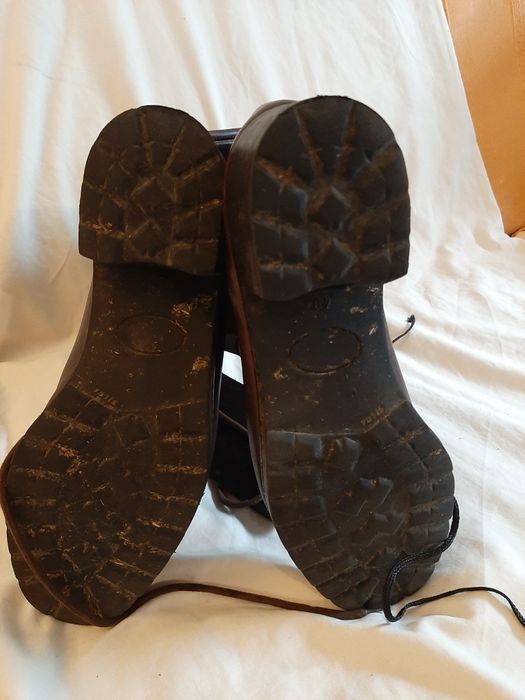 buty skórzane,  gruba skóra, długie, damskie, brąz , włoskie