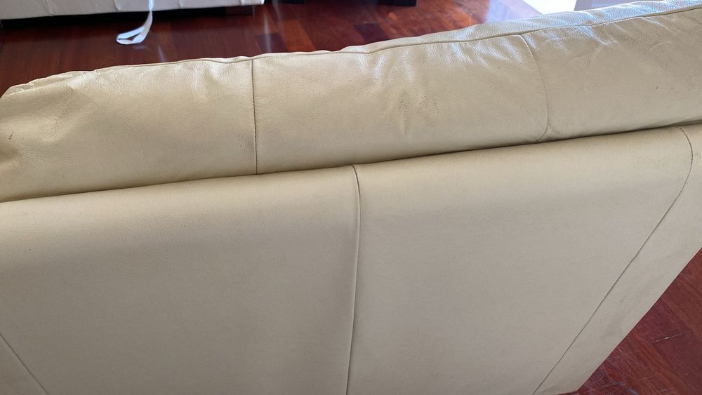 Sofa 3 lugares pele branca Divani & Divani