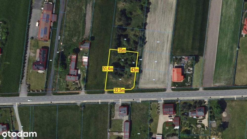 Działka budowlana Woźniki Dyrdy 1699 m² - View 2