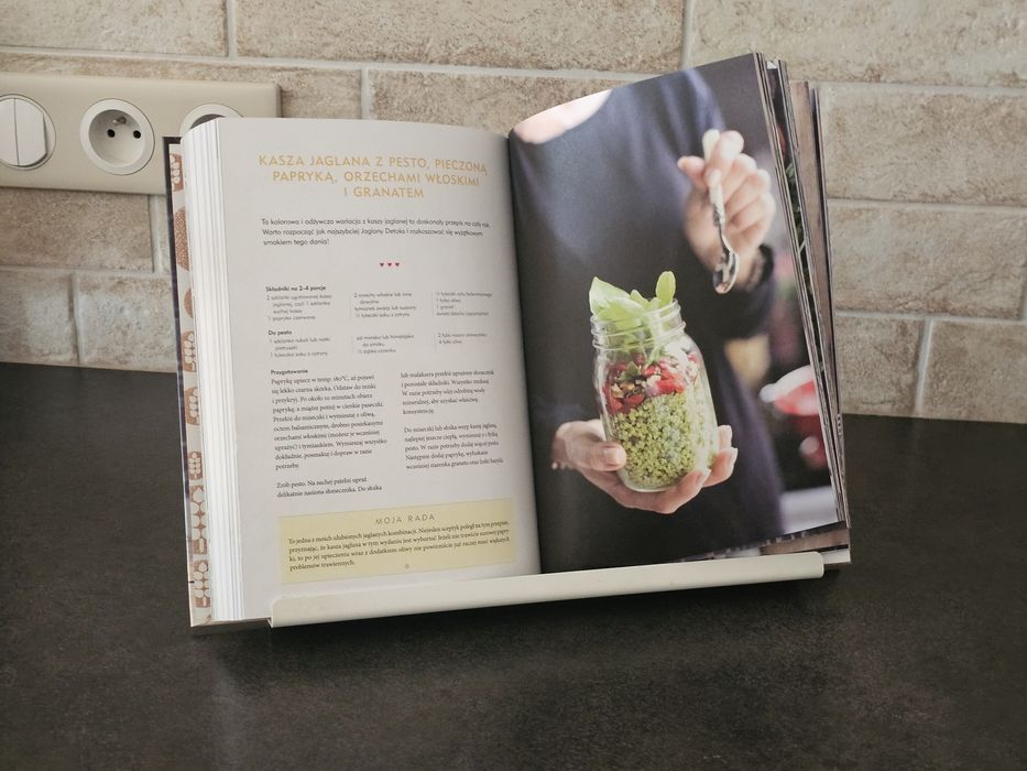 Stojak na książkę DUKA metalowy biały Cook Book