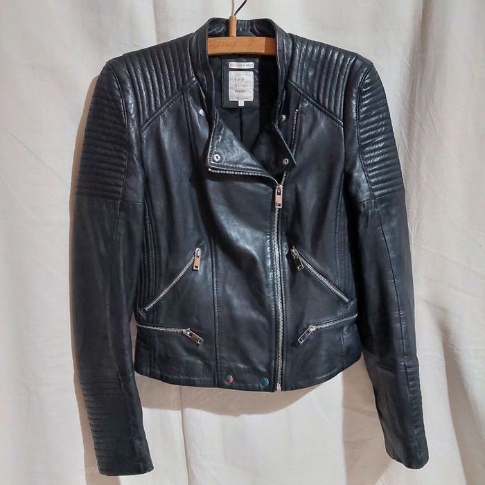 Шкіряна куртка, Zara, розмір M, 100% шкіра косуха мото, бай