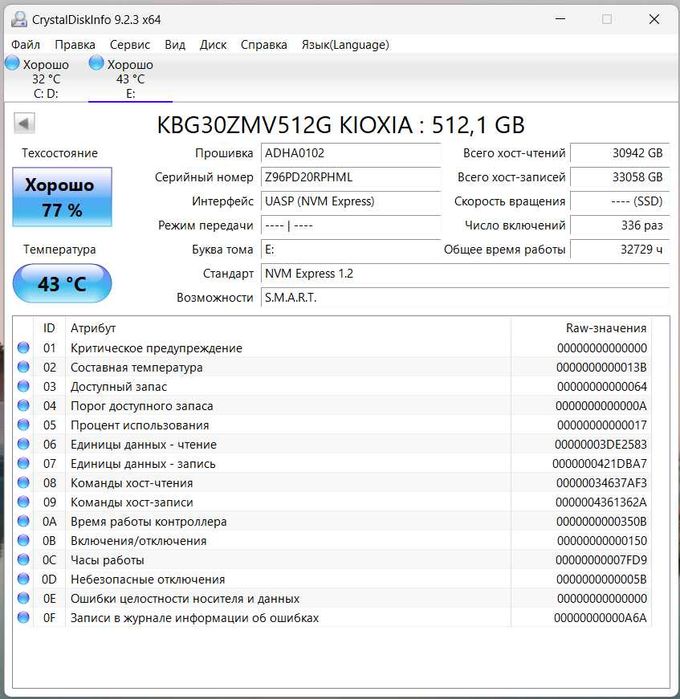 Внешний SSD NVME 512Gb компактный быстрый