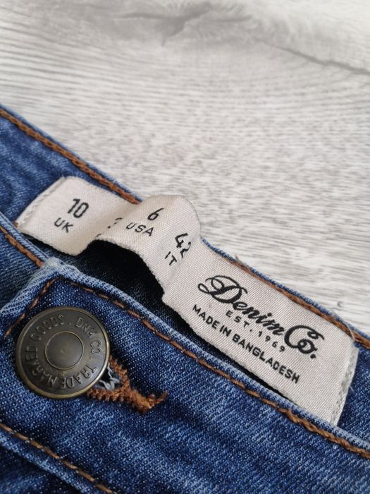Denim co elastyczne spodnie dżinsy jeansy wysoki stan.