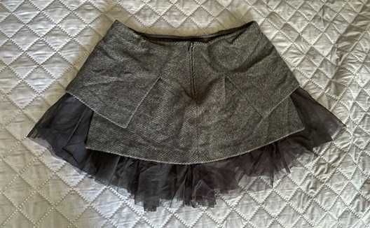 Spódniczka mini szaro-czarna