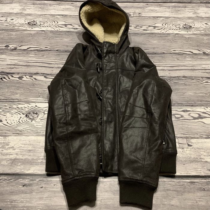 Кожаная куртка Conbipel Brown Duffle Hooded Flight Bomber Alpha Pilot